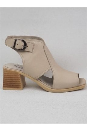 Bej Hakiki Deri Kadın Sandalet Chelsy P7852S4809