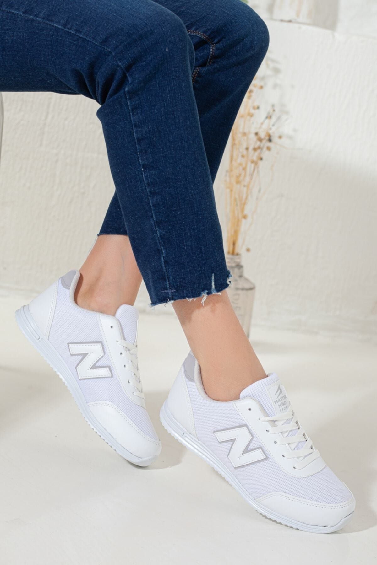 Rona Gifts Women s White Daily Lace Up Flat Comfortable Sole Style