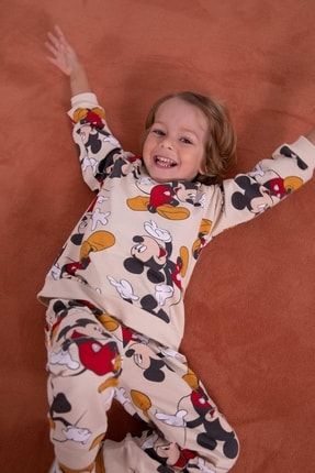 Erkek Bebek Disney Mickey & Minnie Regular Fit Sweatshirt Eşofman Alt Takım Y4946A222AU