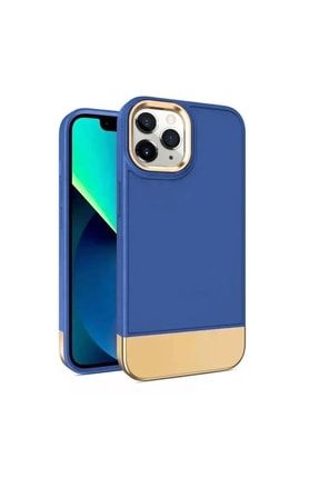 Apple Iphone 11 Pro Max Uyumlu Kılıf Gold Stil Silikon Kılıf Mavi 3575-m352