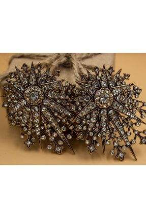 Bronz Kristal Kutup Yıldız Küpe A39E1