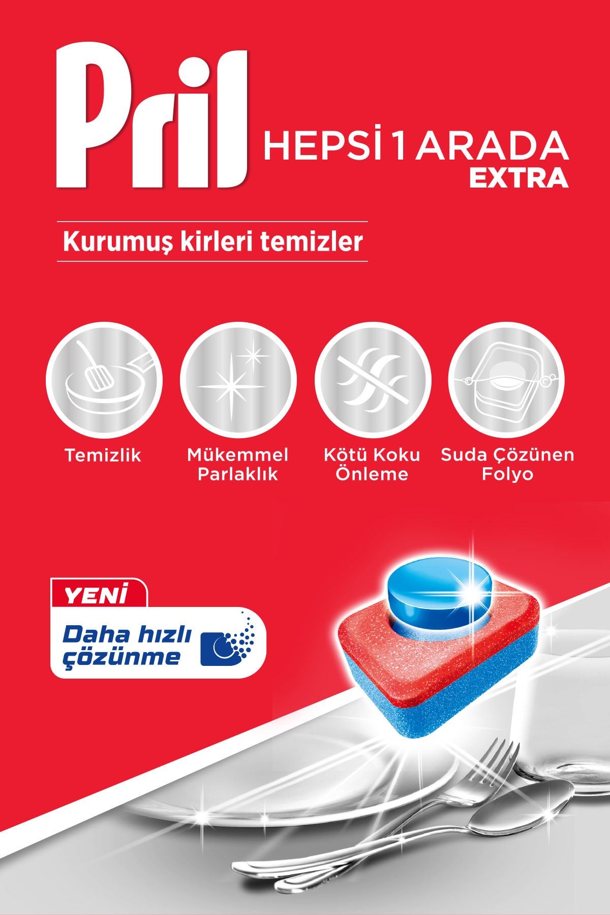 Pril Hepsi Bir Arada Extra 80 Tablet + Elde 675 Ml Limon + Elde 675 Ml Portakal ZO9683