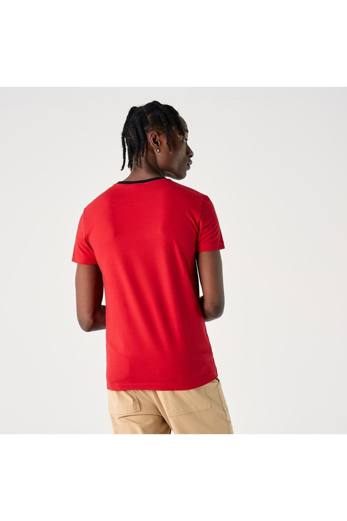 تی شرت قرمز مردانه TH0223 23K Lacoste
