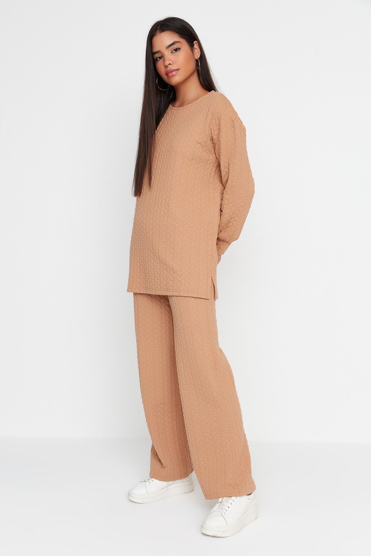 Trendyol Modest Zweiteiler Braun Regular Fit OB7658