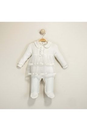 Kız Bebek Tulum Dantelli Fiyonglu - - Bebek Tulum - Beyaz - 3-6 Ay BADA002256
