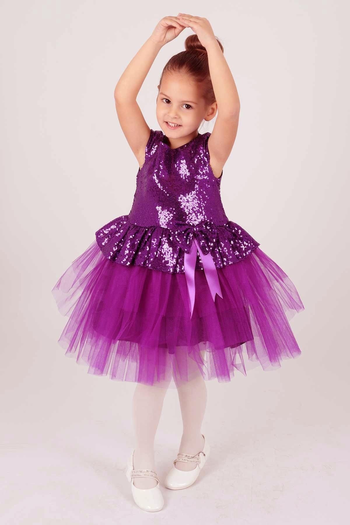Ahenk Kids Kleid Lila Smock-Kleid