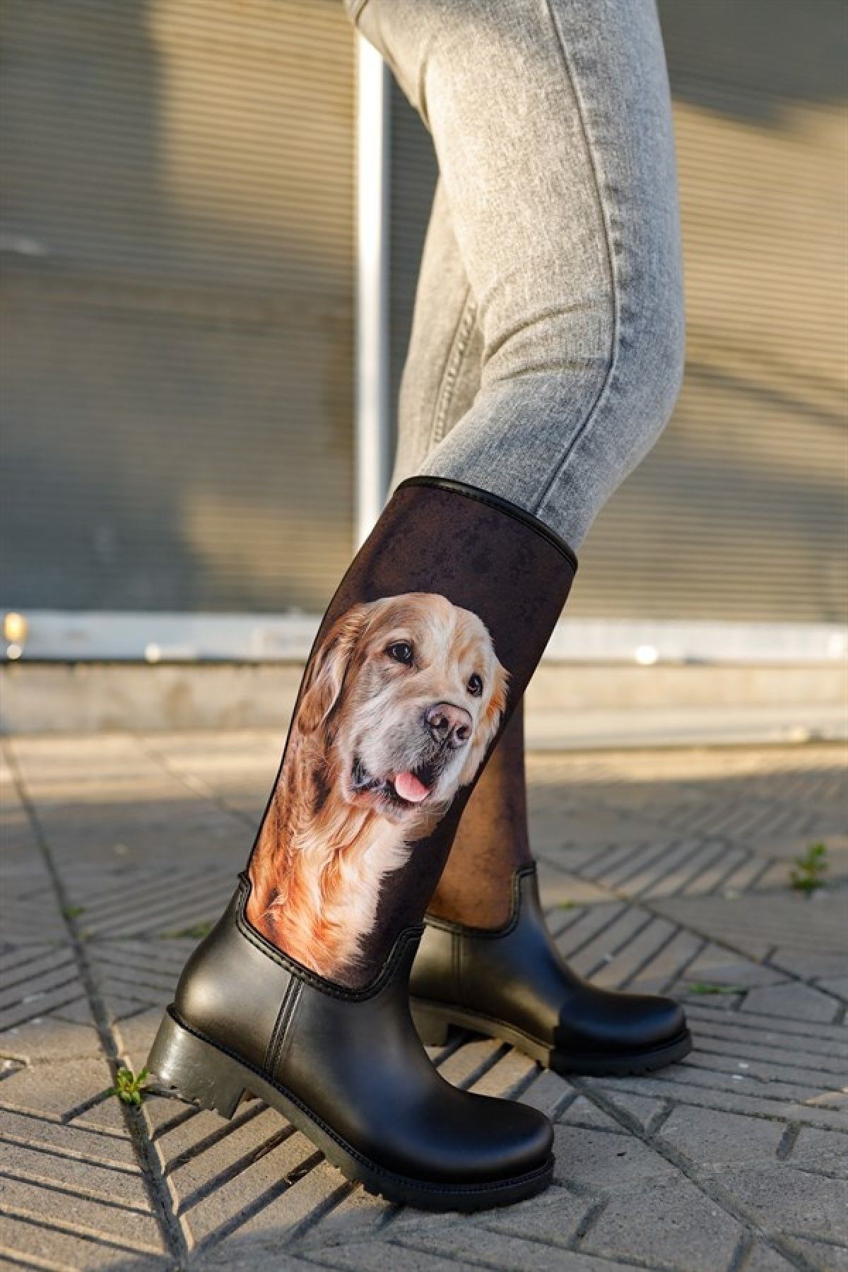 Dog print 2024 rain boots