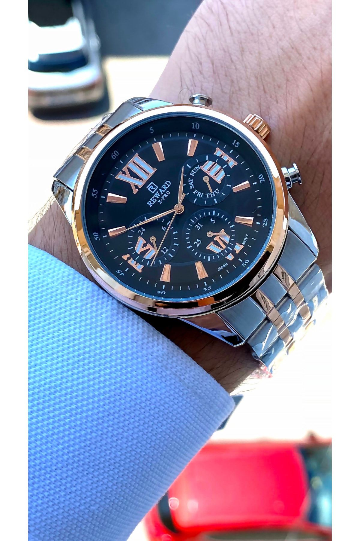 Reward Silver Steel Strap New Season Trend Men s Watch Bracelet