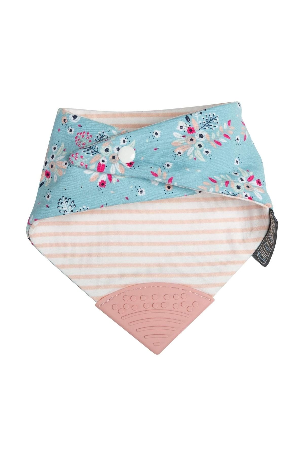 CHEEKY CHOMPERS-Neckerchew Botanical Bloom Cotton Teether Bib 2