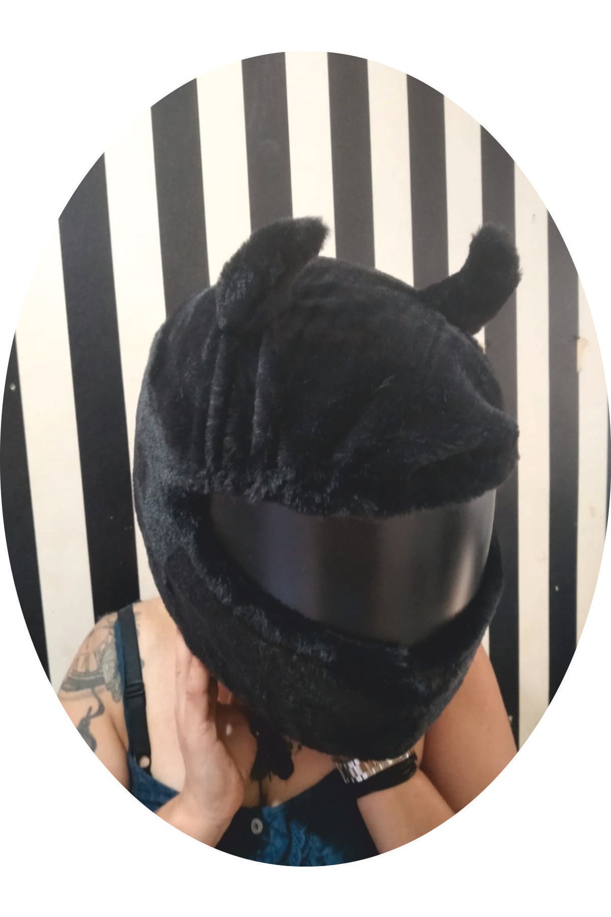 kaskmania Kask Peluşu Kılıfı Black Devıl