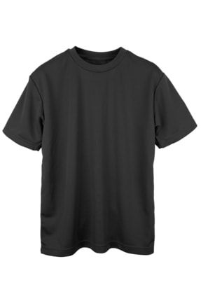 Siyah Unisex Basic Pamuklu Bisiklet Yaka Oversize Kısa Kollu T-shirt B0000001