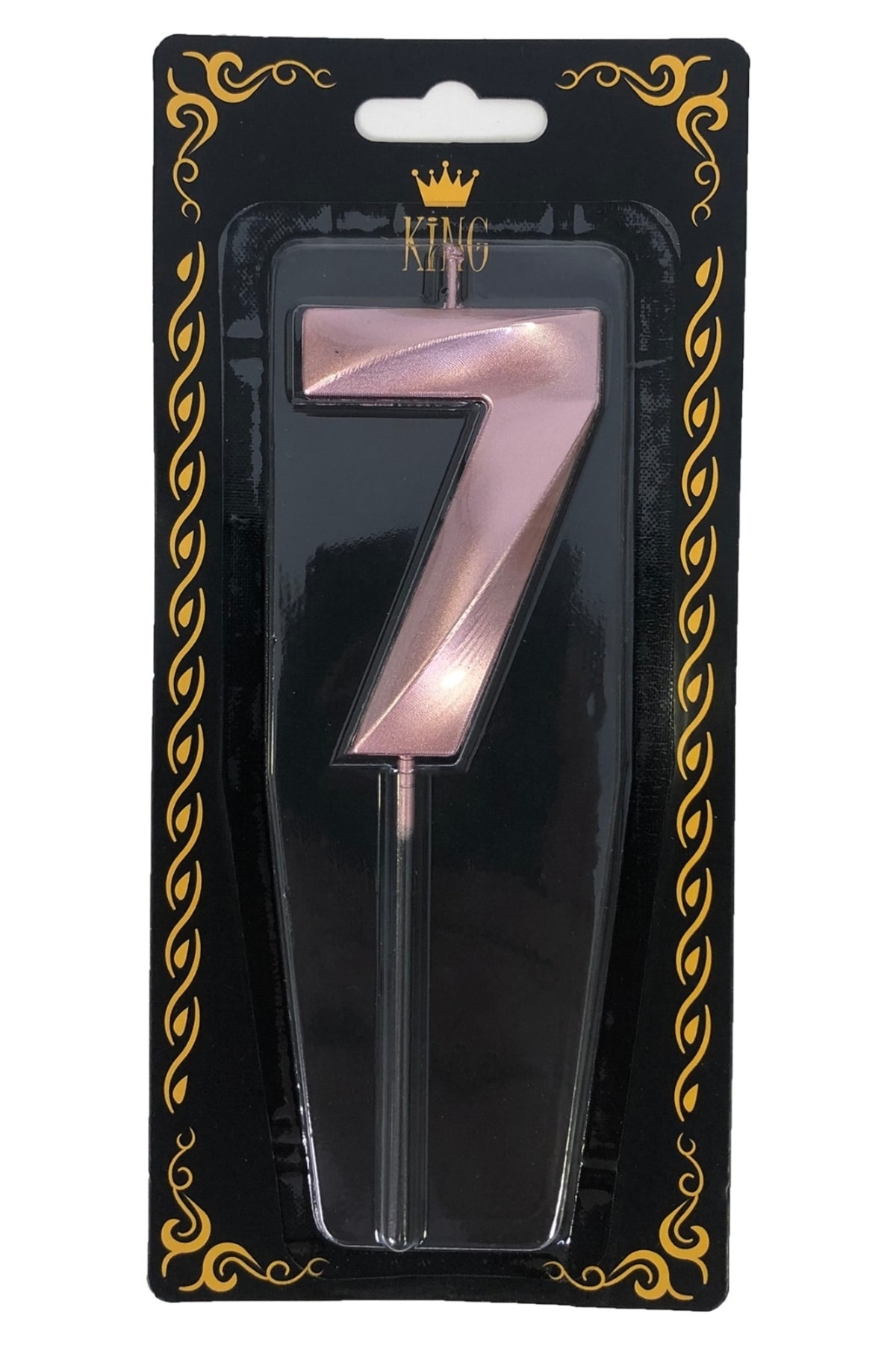 PARTİSERÜVENİ Rakam Mum 7 Rose Renk 14 Cm