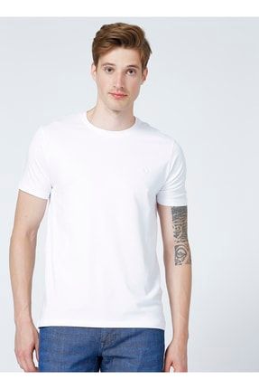 O Yaka Basic Düz Beyaz Erkek T-shirt - Romeoy 5002714815
