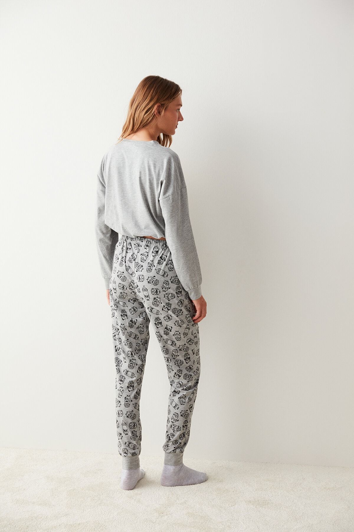 Penti Gri Melanj Lic Never Negative Pijama Takımı SN8403