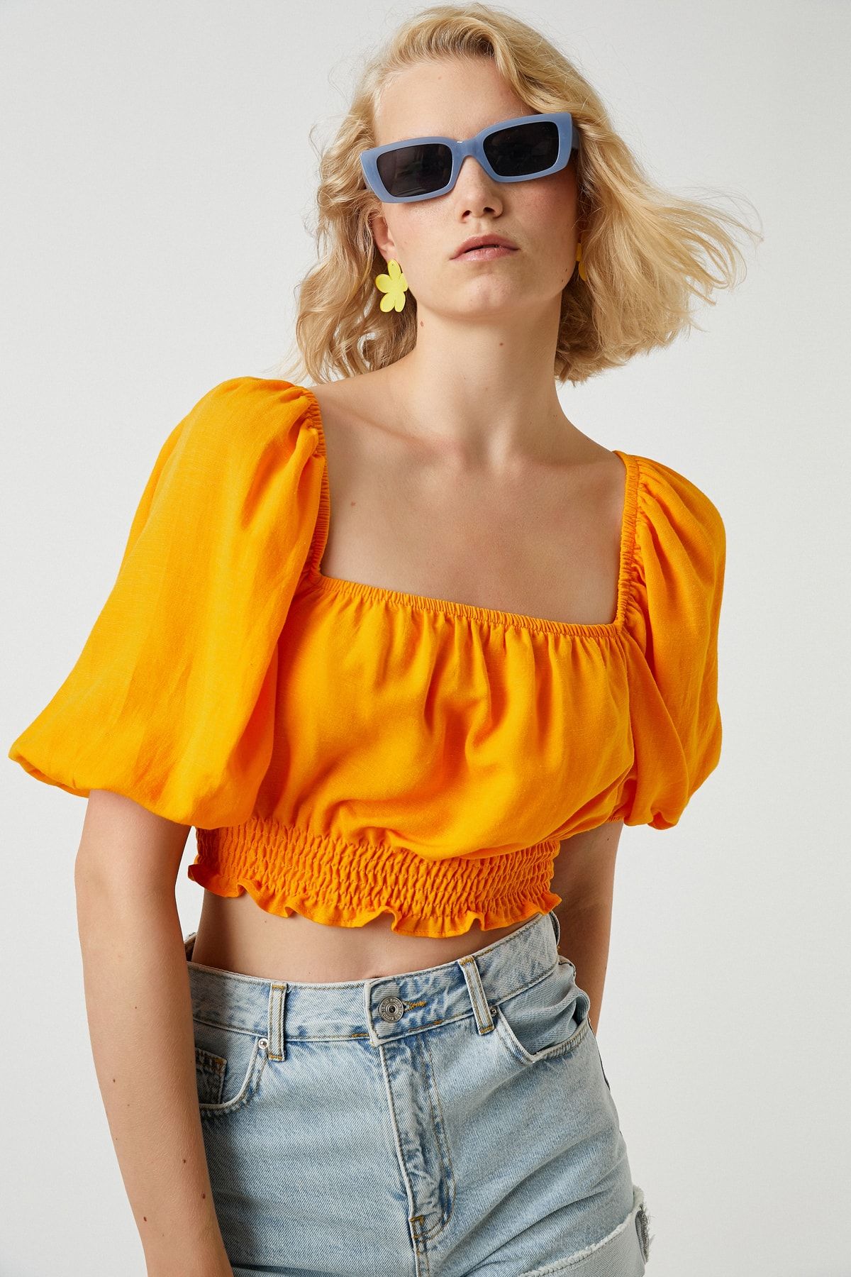 Koton Bluse Orange Slim Fit