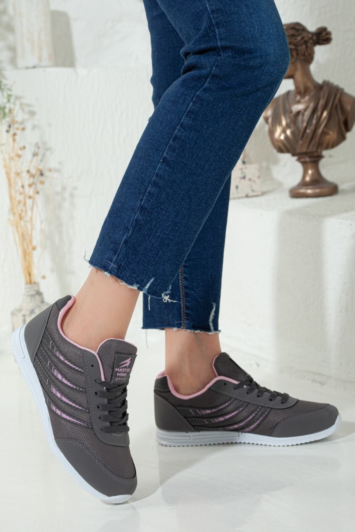 Rona Gifts Women s Smoked Pink Detailed Lace up Comfort Sole