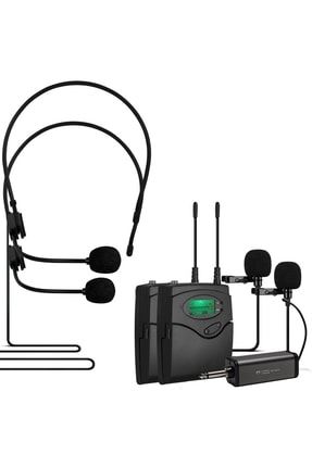 Magıcvoıce Mv-1304yy Uhf 2 Yaka + 2 Headset Kablosuz Telsiz Mikrofon 17412-AVR