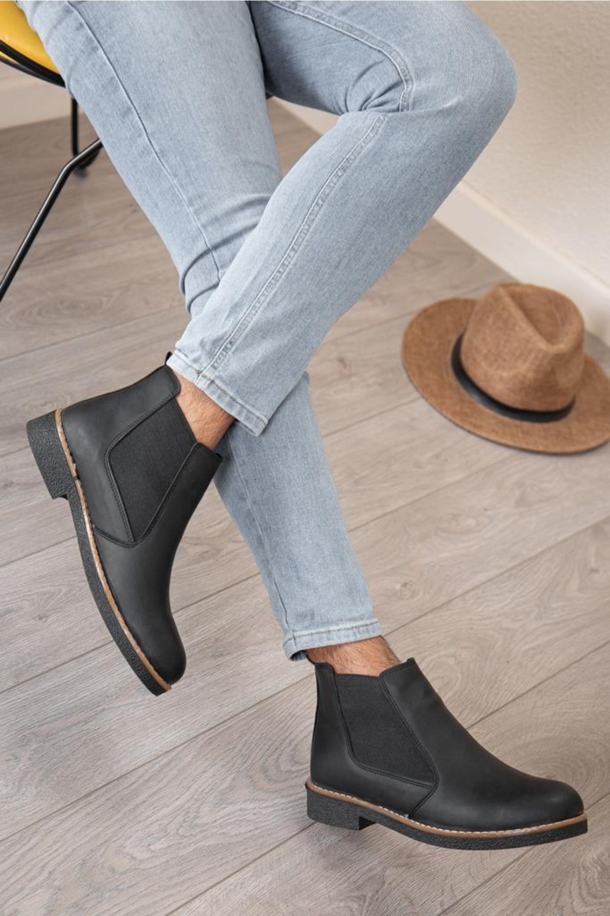 Black matte chelsea boots sales