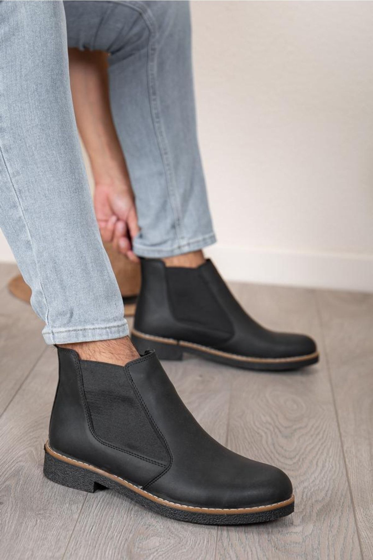 By Oxford New Season Chelsea Boots Black Matte Leather Trendyol
