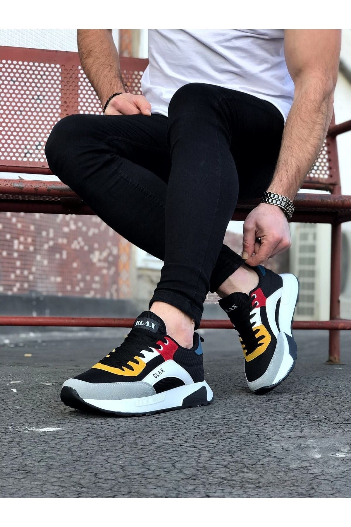 Çok Renkli - Wagoon Wg204 Siyah Hardal Erkek Spor Ayakkabı