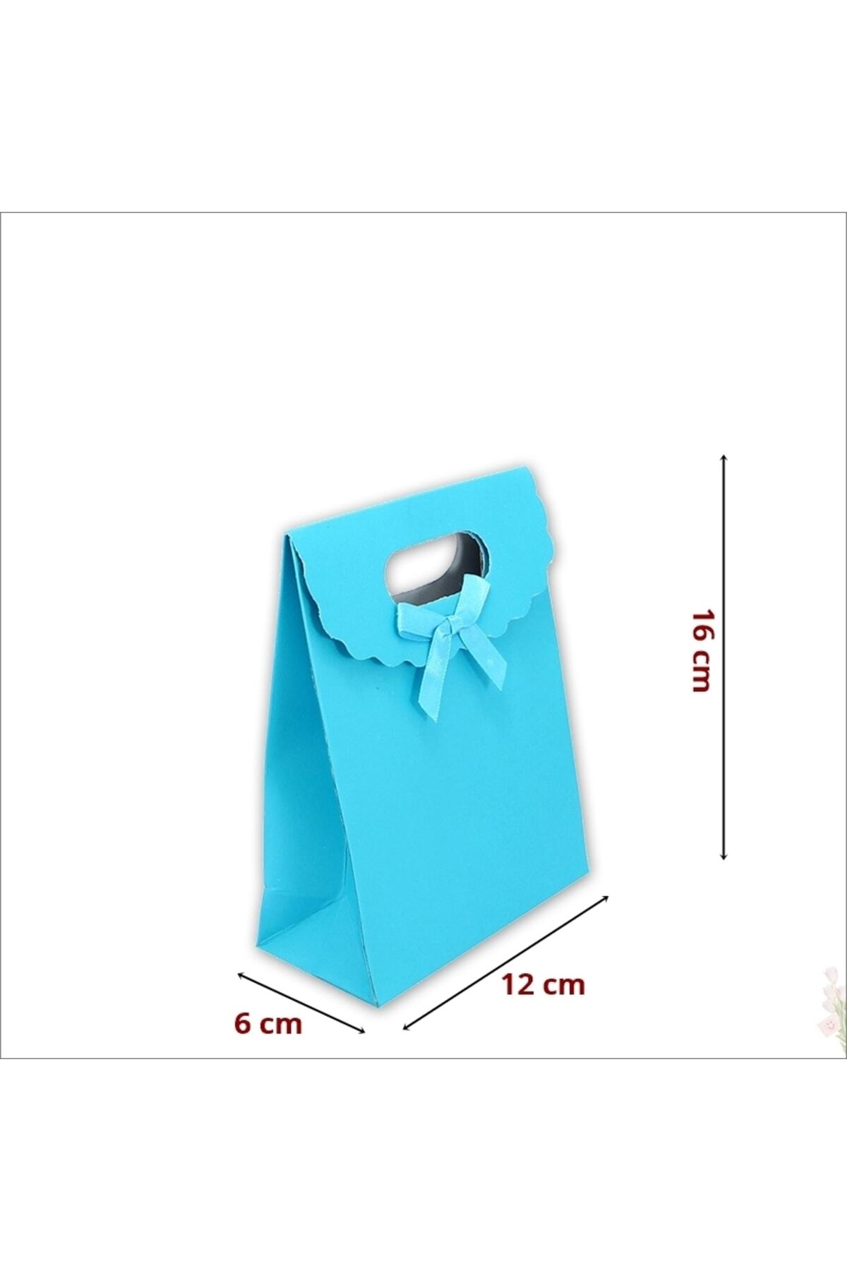 Süsle Baby Party El Geçmeli Karton Çanta 16 X 12 X 6 Cm, Mavi - 12 Adet fotoğrafı 2 (önizleme)