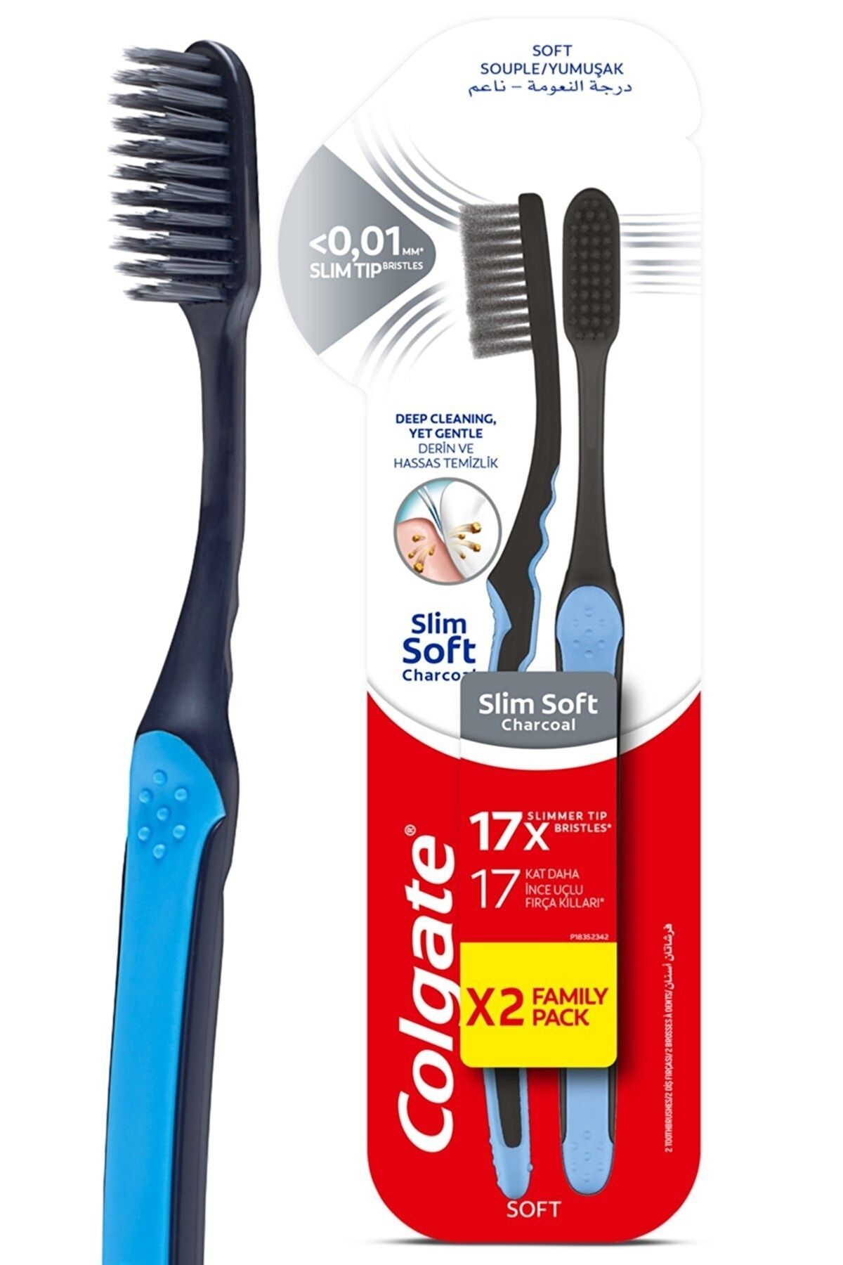 Colgate-2 Pieces Total Pro Gum Health 50 Ml, Brush Micro Fine Black 1+1, Oral Care Water 500 Ml 3