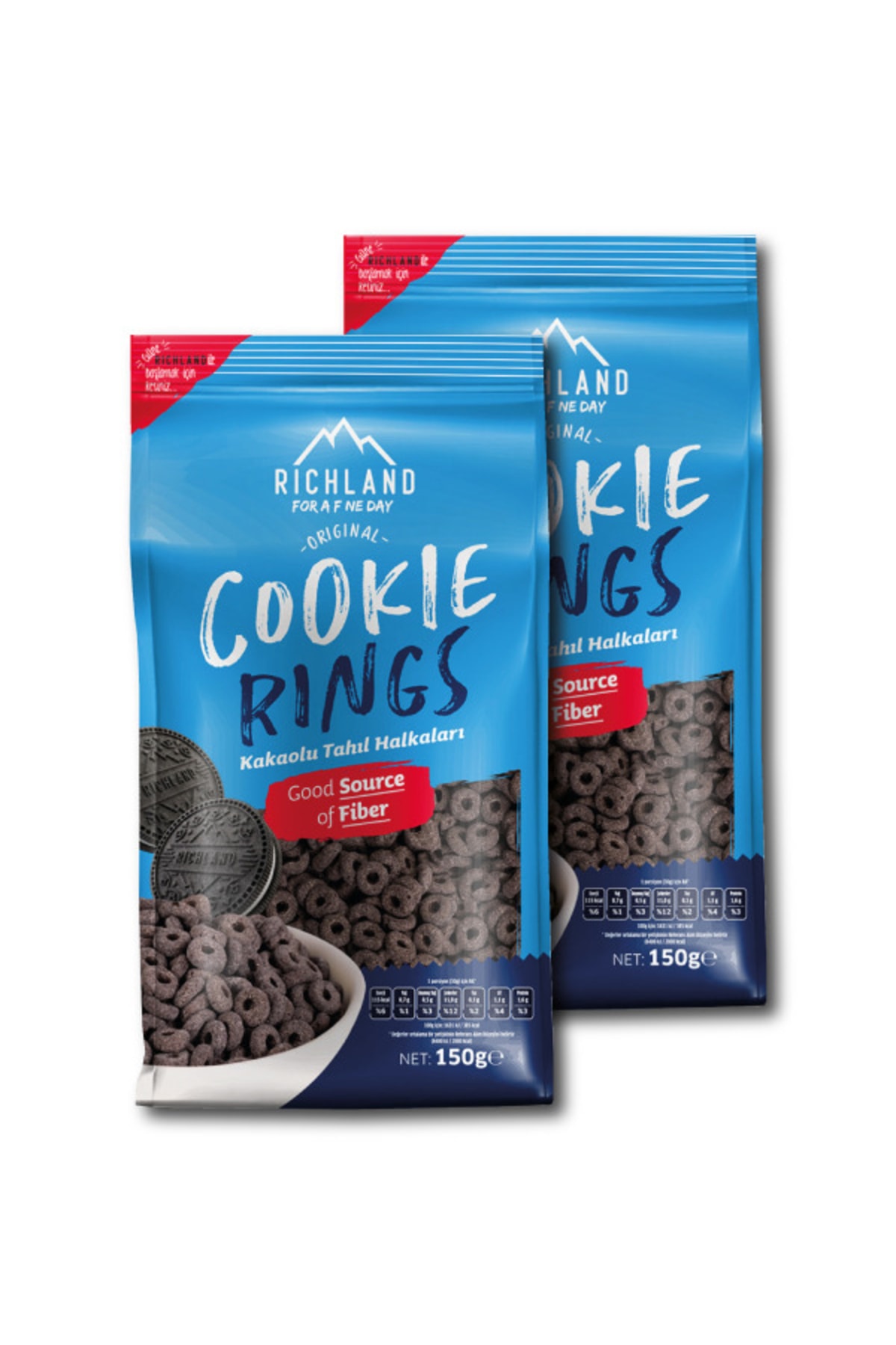 Richland Cookie Rings Kakaolu Tahıl Halkaları X 2 Paket