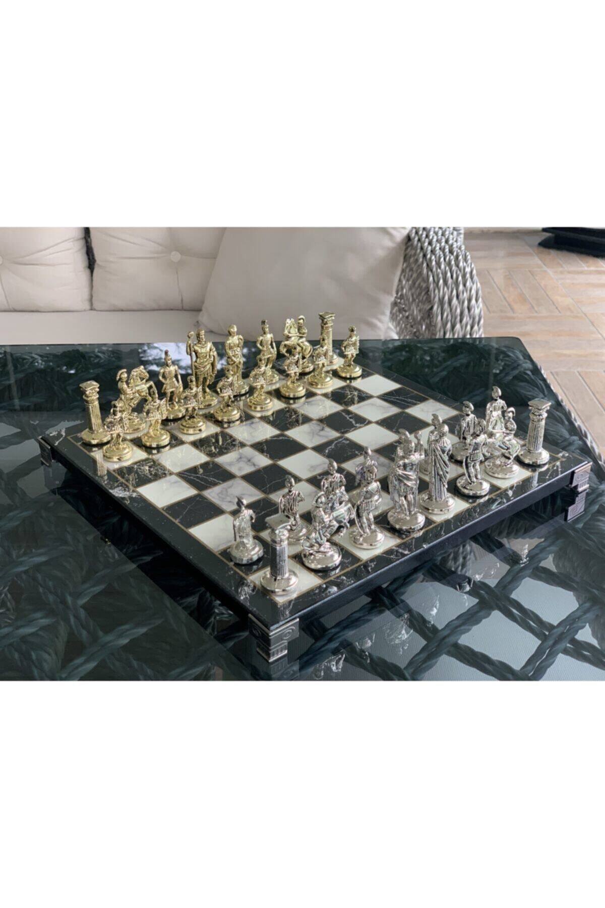 POLO BLUE-Antique Novel Gladiator Figured Chess Set 1