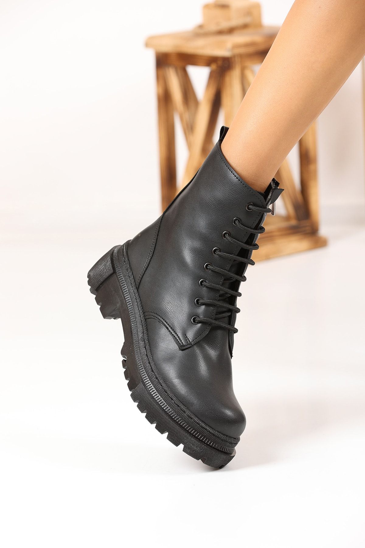 Ankle length deals lace up boots