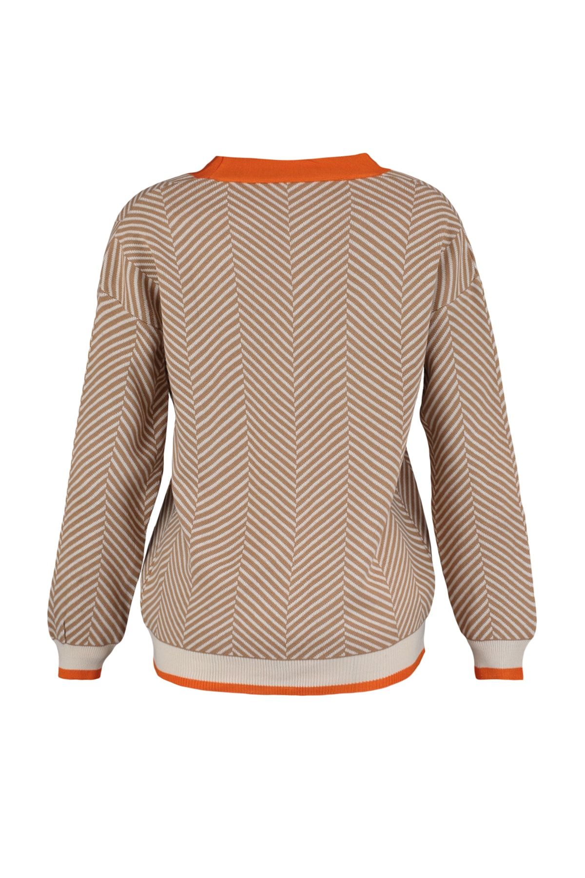Trendyol Collection-Široký svetr z velbloudího úpletu - TWOAW22HI0511 8