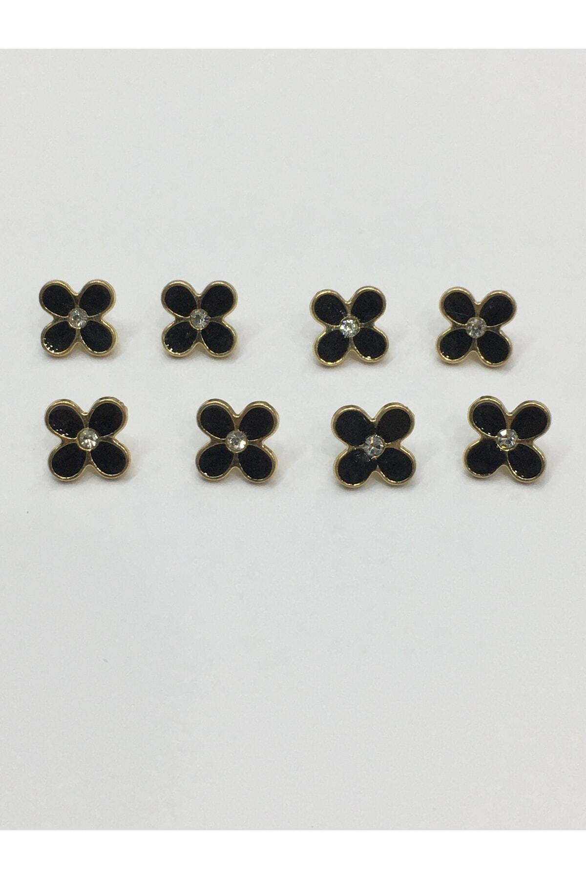 Stoned Button / Blouse Button Set of 8 / Metal Stoned Blouse Button