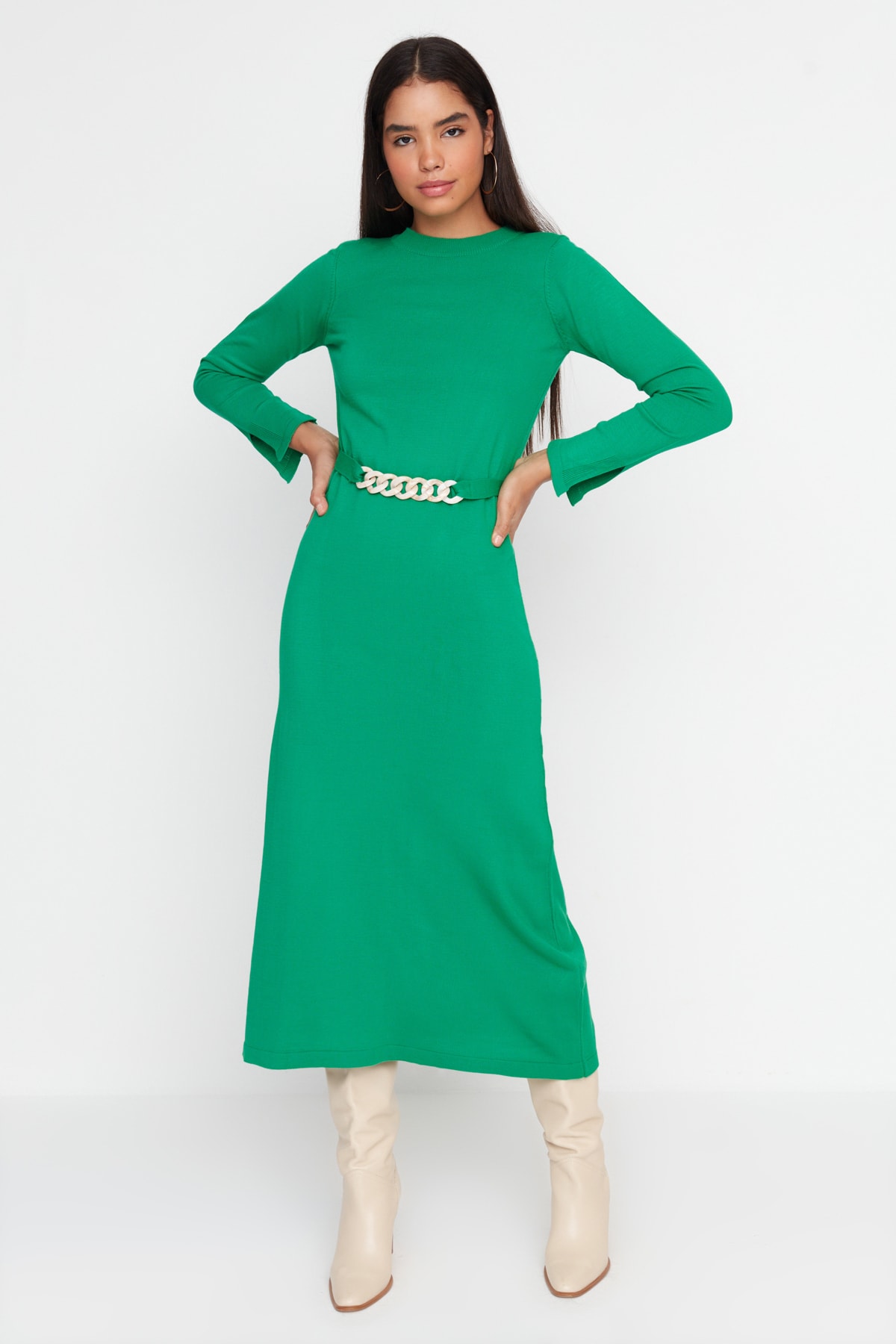 Trendyol Modest Kleid Grün A-Linie Fast ausverkauft