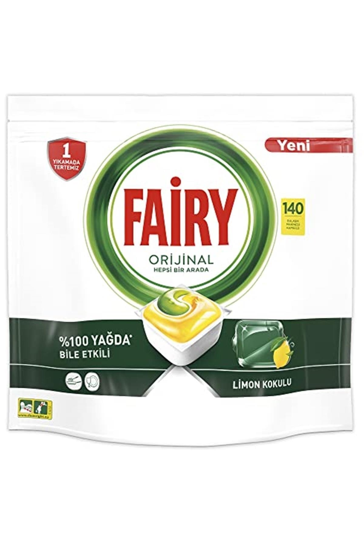Fairy Hepsi Bir Arada 140 Yıkama Bulaşık Makinesi Deterjanı Kapsülü/tableti Limon Kokulu