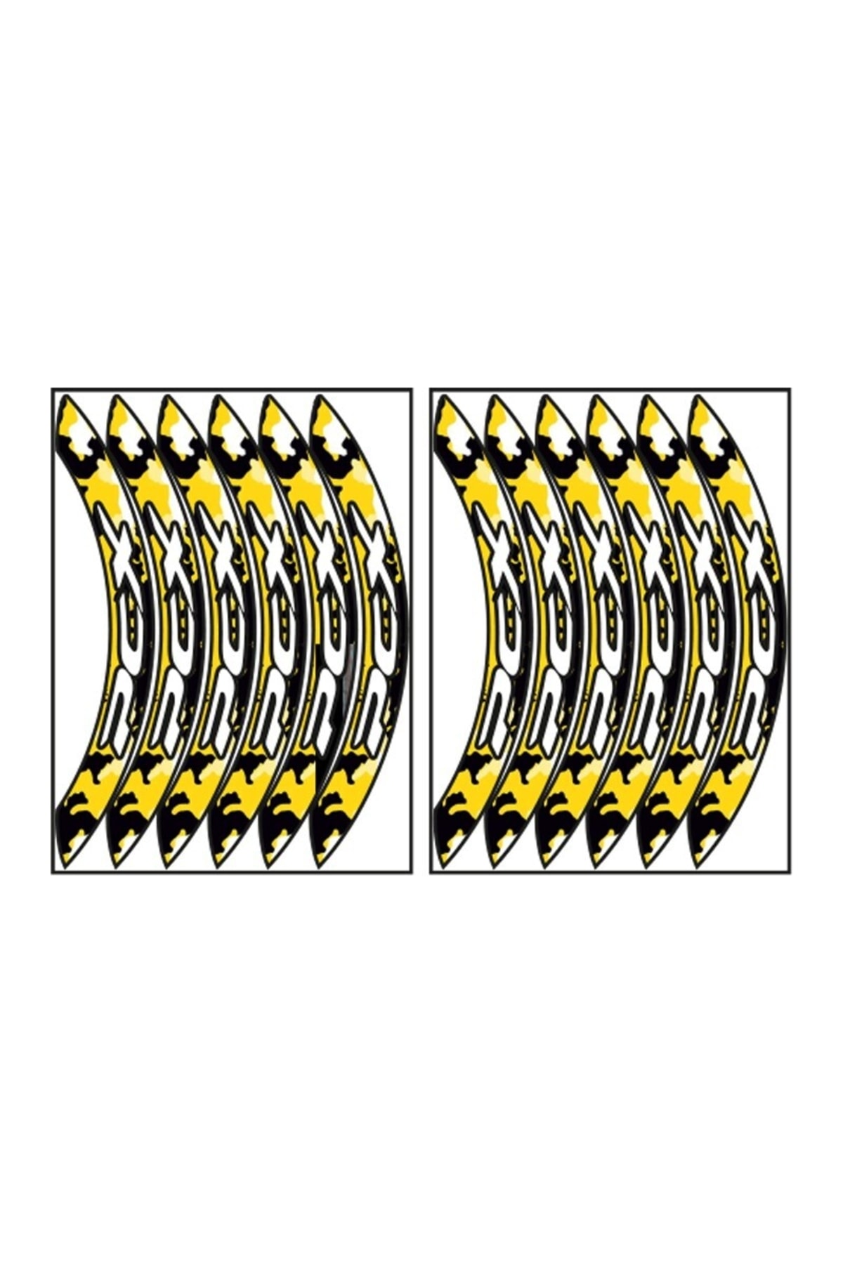 Genel Markalar KAMUFLAJ SARI BÜYÜK HONDA PCX UYUMLU 1 SET JANT ŞERİDİ