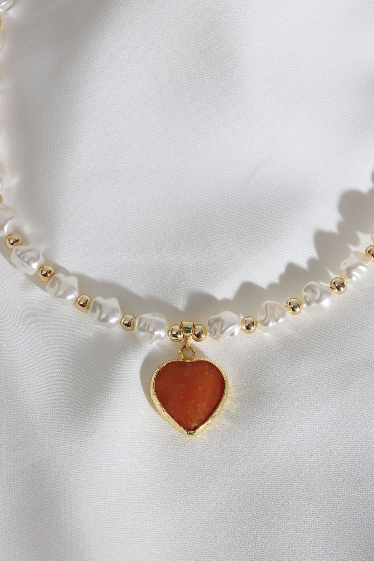 Orange clearance pearl necklace