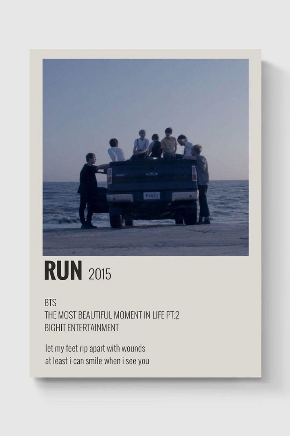 Bts Run Kpop K-pop Info Card Bilgi Kartı Minimalist Poster