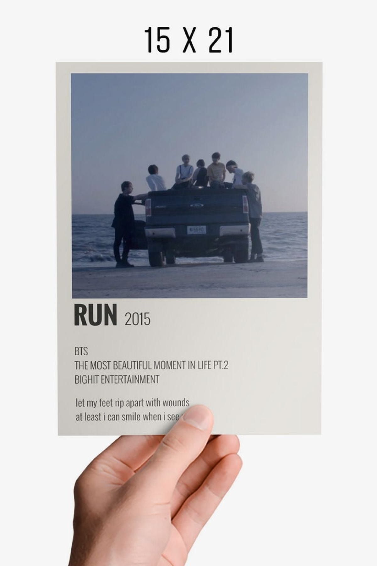 Bts Run Kpop K-pop Info Card Bilgi Kartı Minimalist Poster