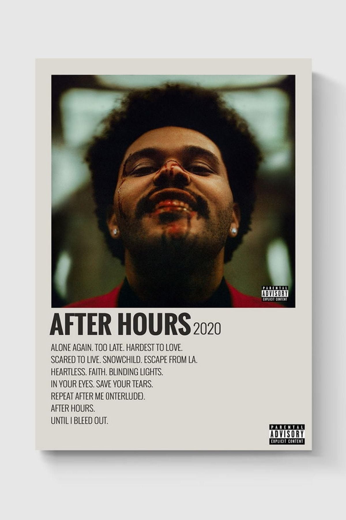 DuoArt After Hours Albüm Kapağı Info Card Bilgi Kartı Minimalist Poster