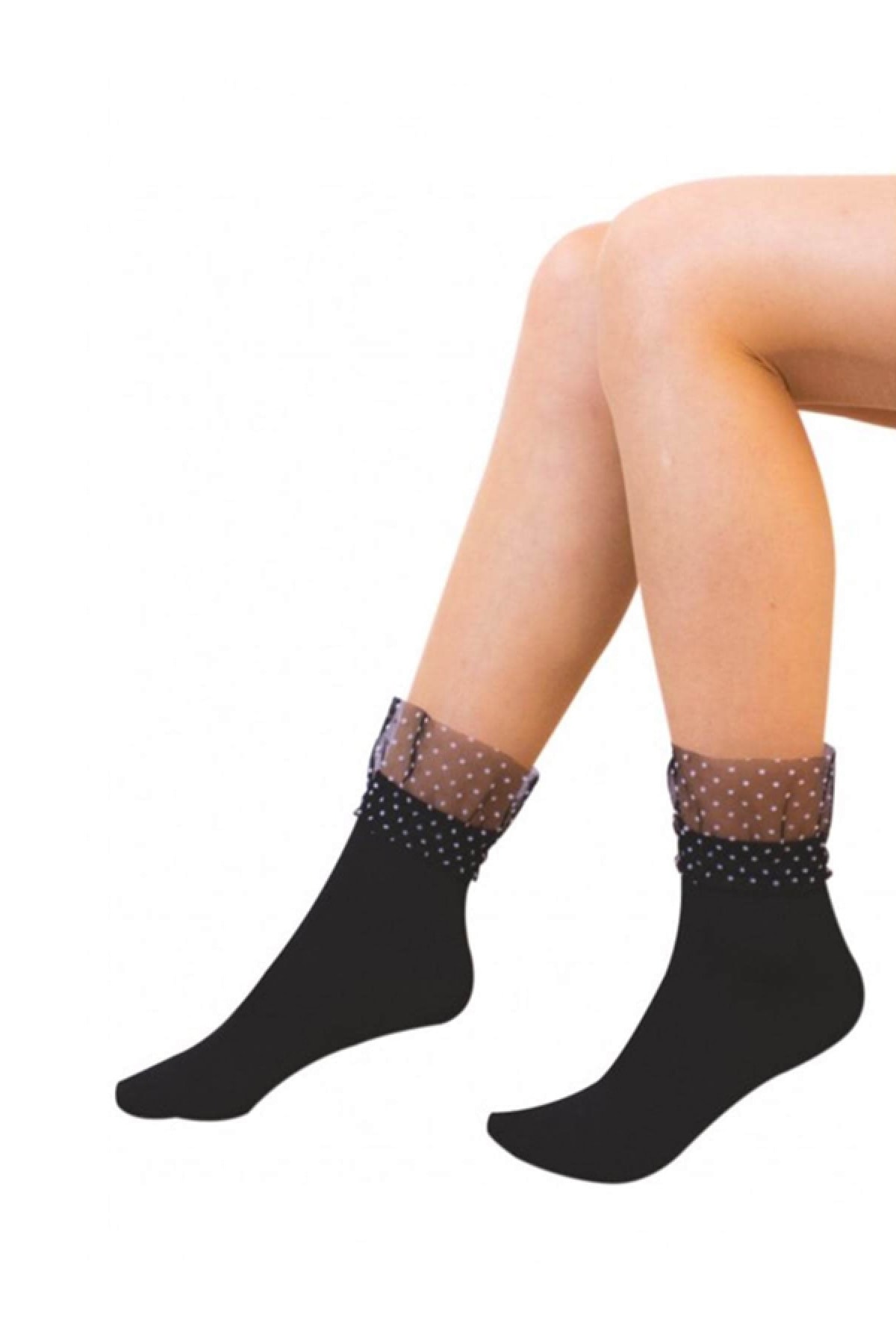 secret moda Ince Puantiyeli Tül Kadın Soket Çorap