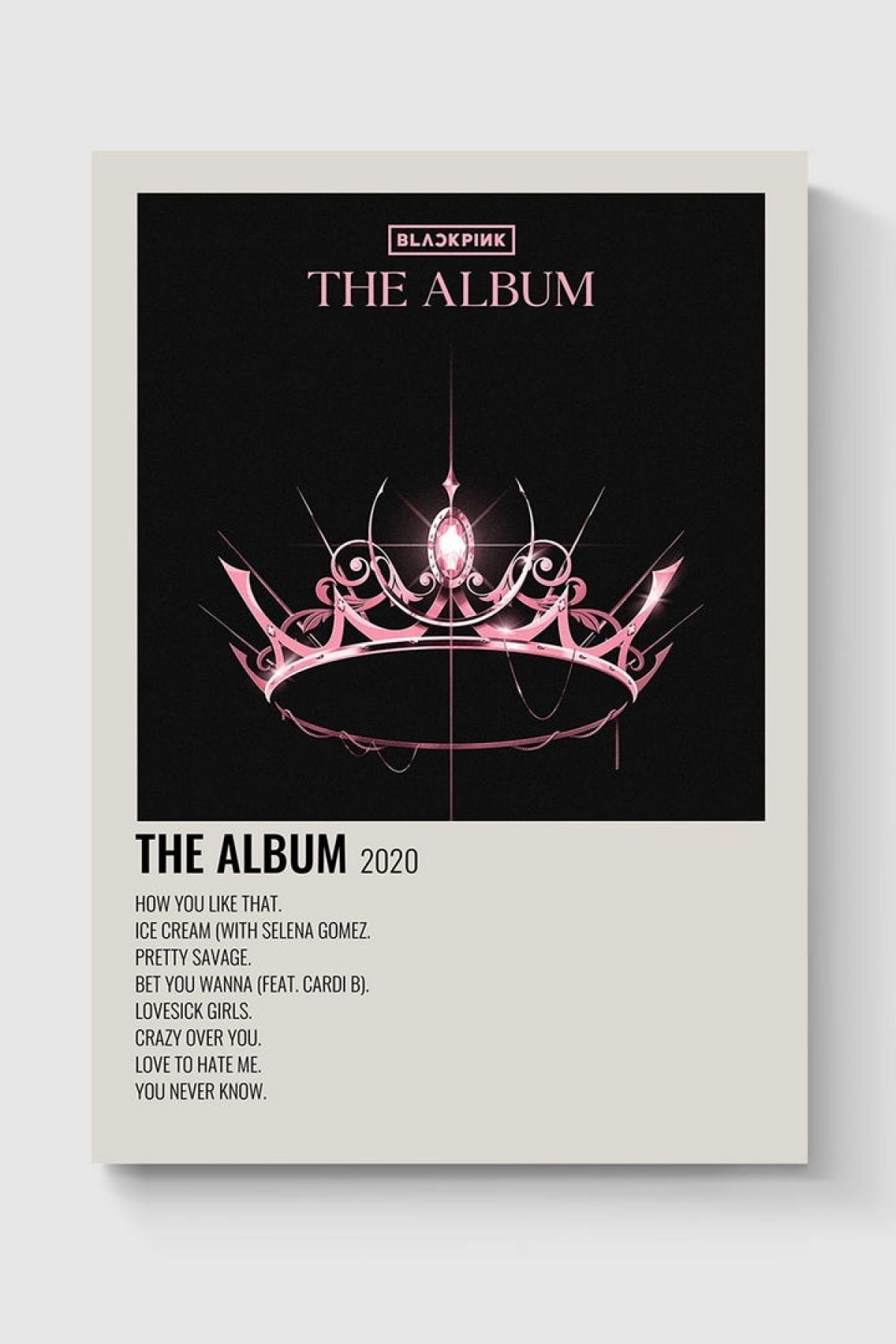 DuoArt Blackpink The Album Kpop K-pop Info Card Bilgi Kartı Minimalist Poster