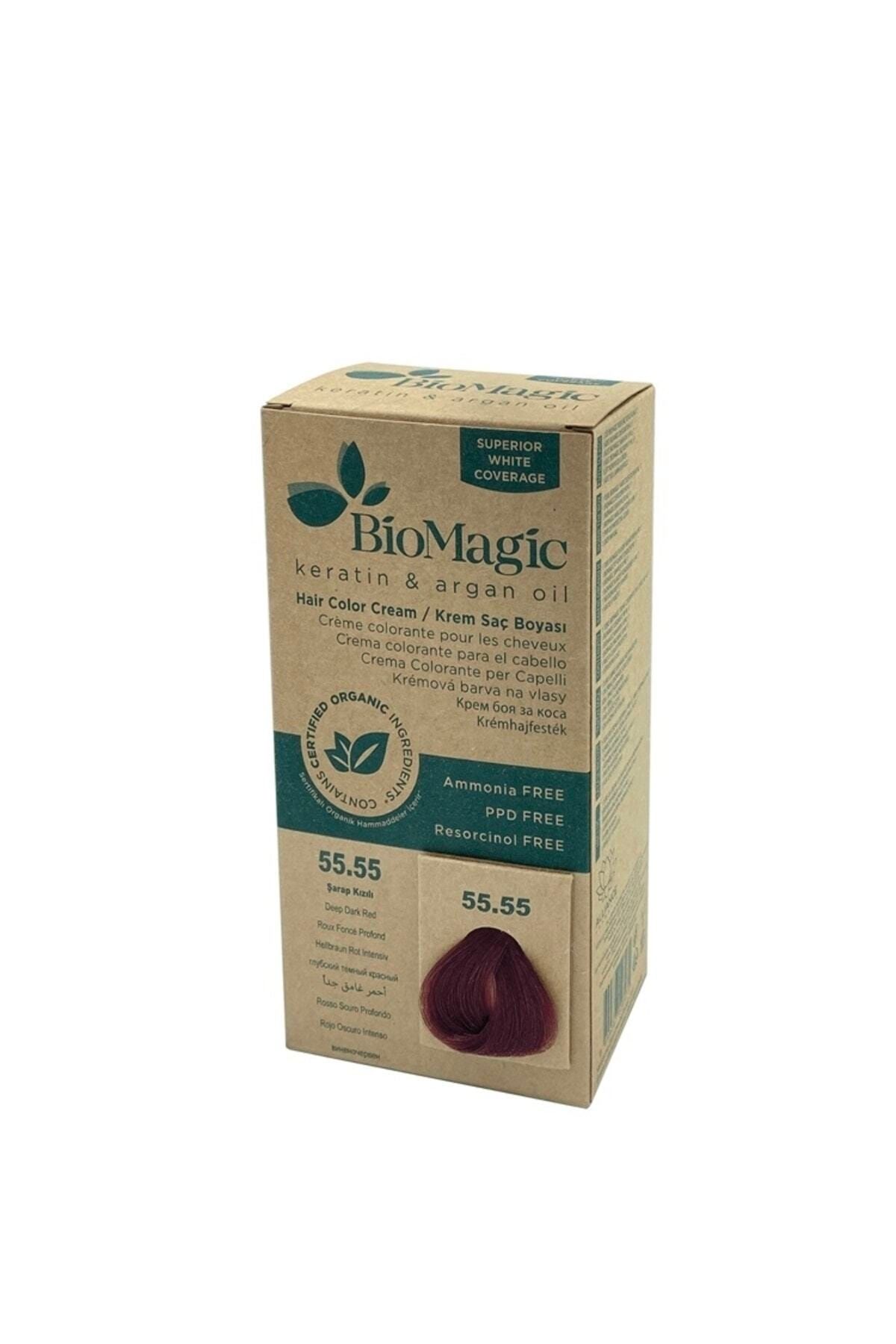 BIOMAGIC-Natural Organic Wine Red No. 55.55 Cream Hair Dye 1