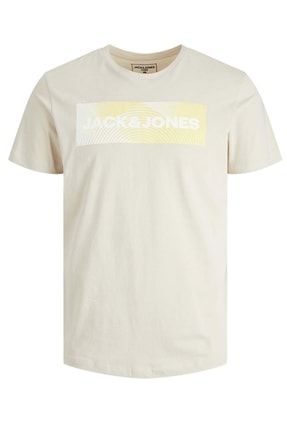 Jack&jones 12207504 0 Yaka Erkek Tshirt - Sutlu Kahve 22YETSBS89791