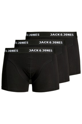 Jack & Jones Erkek 3'lü Boxer 63412171944 Siyah