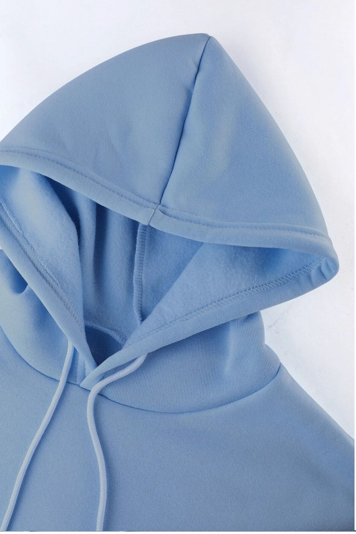 MODAGEN-Unisex-Sweatshirt mit Kapuze, einfarbig, Babyblau 3