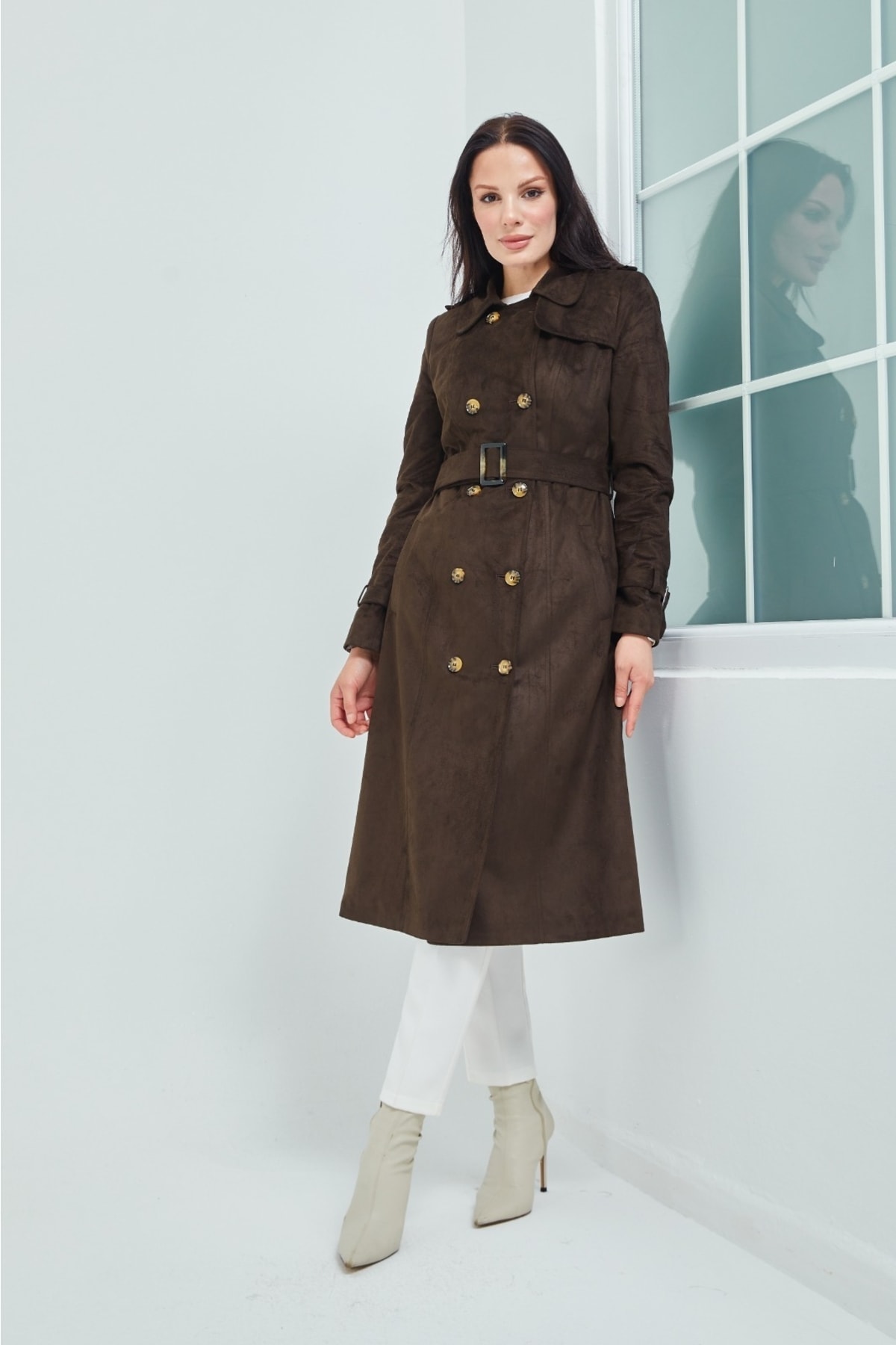 Bitter Brown Suede Coat