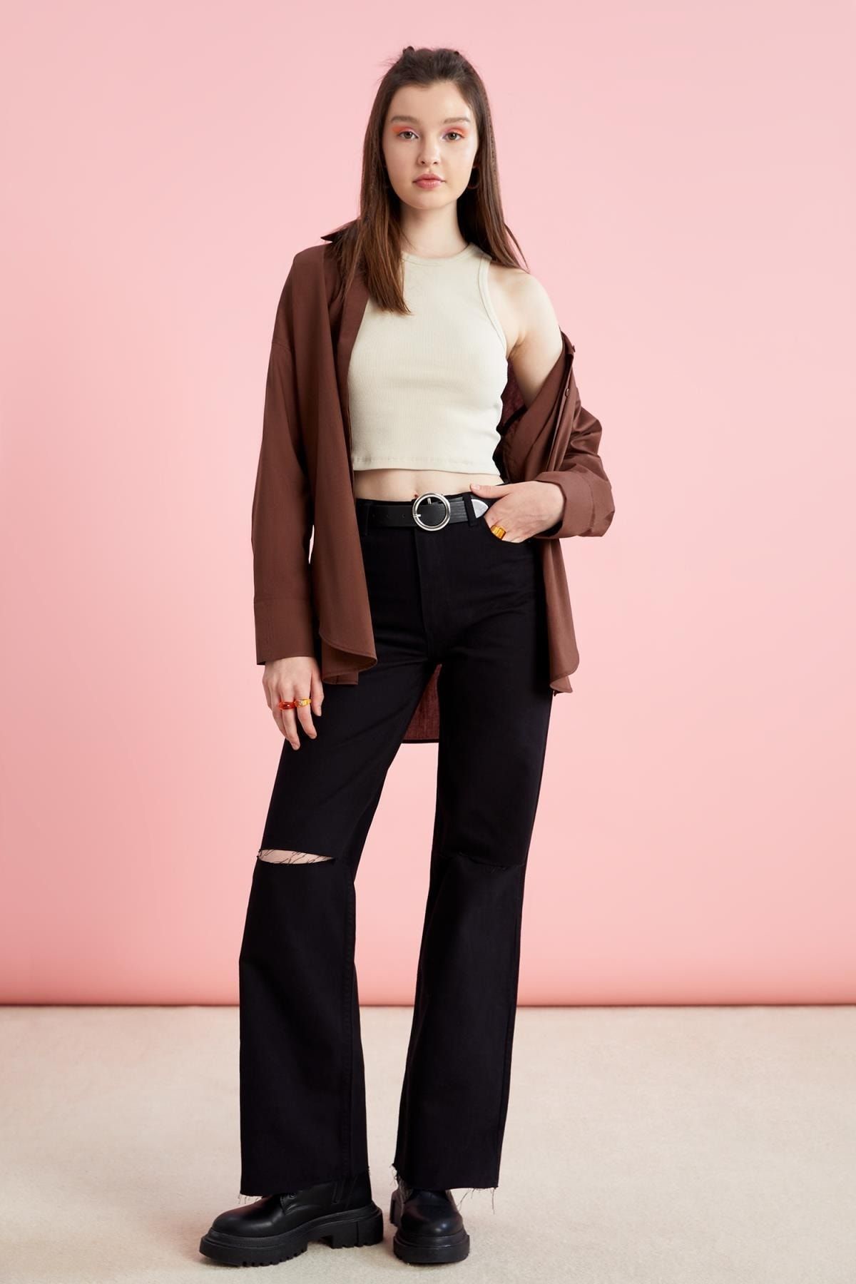 DeFacto Hose Schwarz Wide Leg