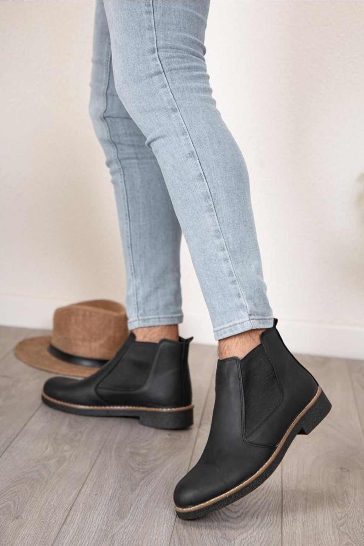 By Oxford New Season Chelsea Boots Black Matte Leather Trendyol