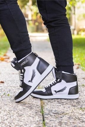 Highstep Mid Siyah Beyaz Unisex Erkek Kadın Bilekli Sneakers Spor Ayakkabı HIGHSTEP MID