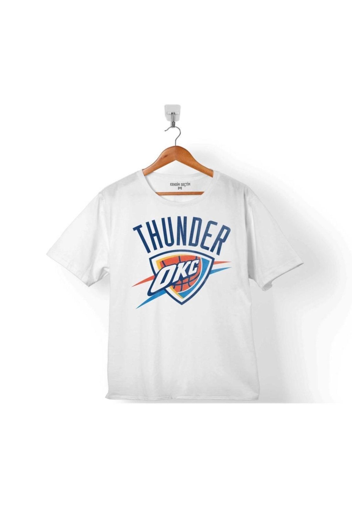 Kendim Se tim Kids White Oklahoma City Logo Thunder Basketball T Shirt
