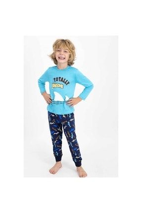 Erkek Çocuk Turkuaz Pijama Takımı RP2357-C